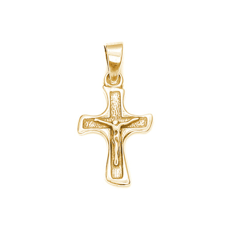 Złoty krzyżyk pr. 585 - Krzyż z wizerunkiem Jezusa ZK305