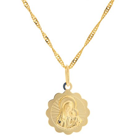 Złoty medalik pr. 585 Madonna z dzieciątkiem  ZM095