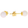 Złote kolczyki pr. 585 kulka perła mała sztyft ZA023